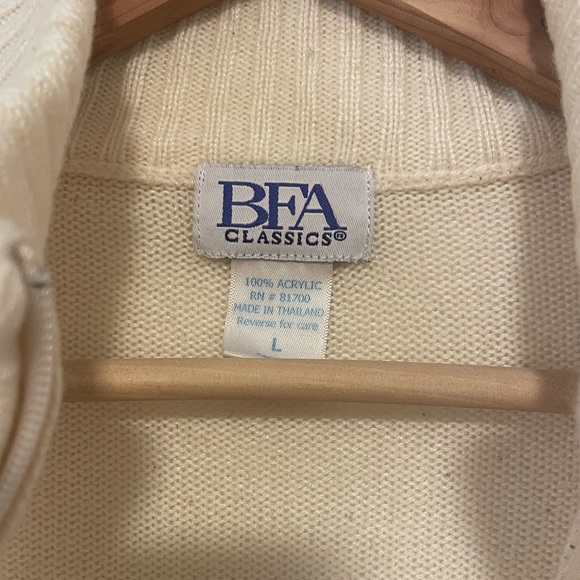 BFA Classics Size L Cream Zip Up Cardigan - Picture 5 of 10